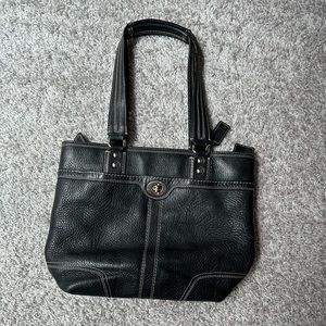 Black leather Coach bag
